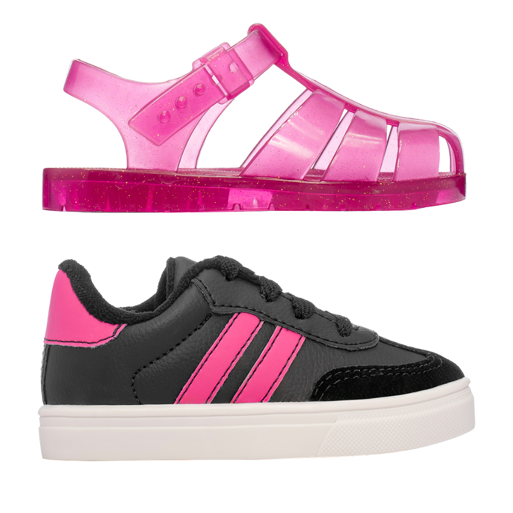 Combo Infantil 2 Pares Tenis  e Sandalia Feminina Funfy Vibe 015A