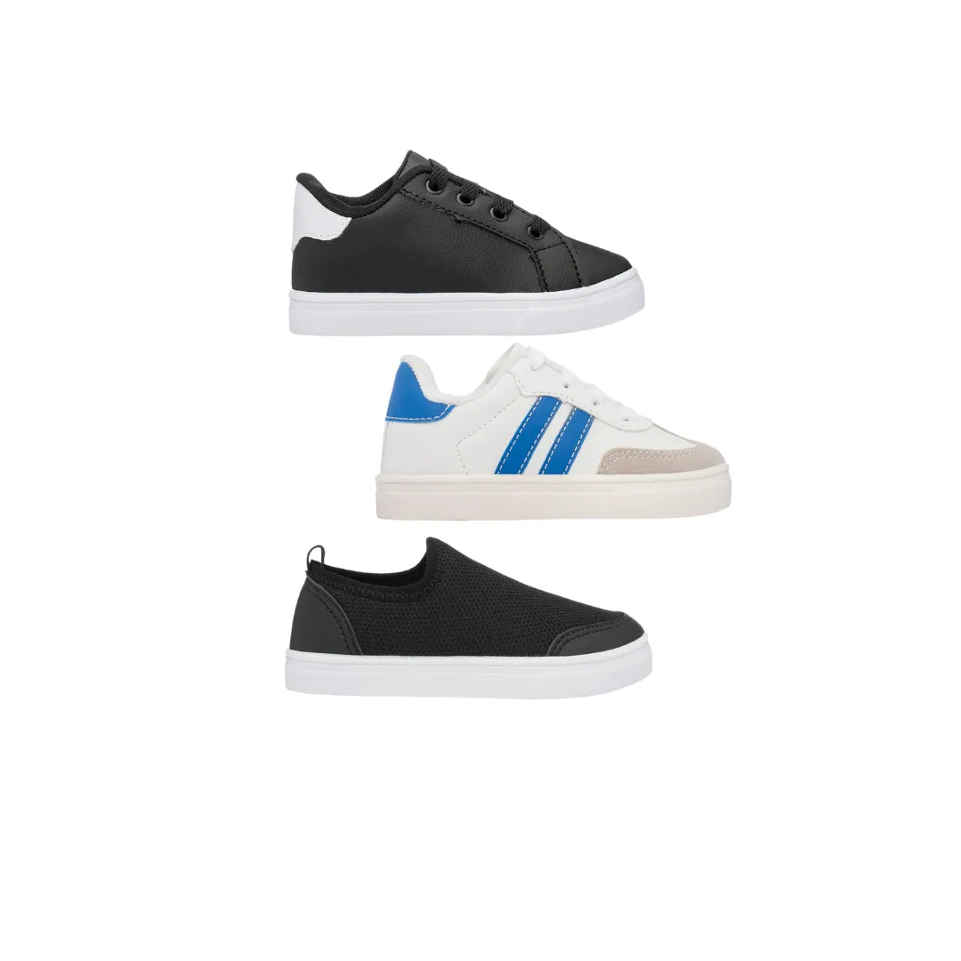 Mega Combo Tenis Infantil Masculino 3 Pares Calce Fácil 500A Funfy