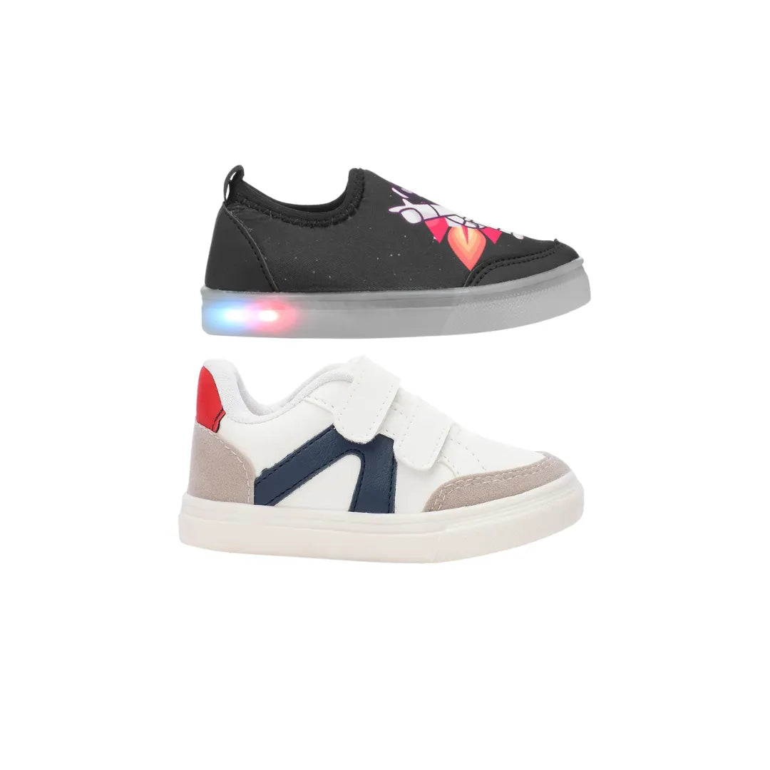 Super Combo 2 Tenis Masculino Infantil Com Led Menino Funfy 550A