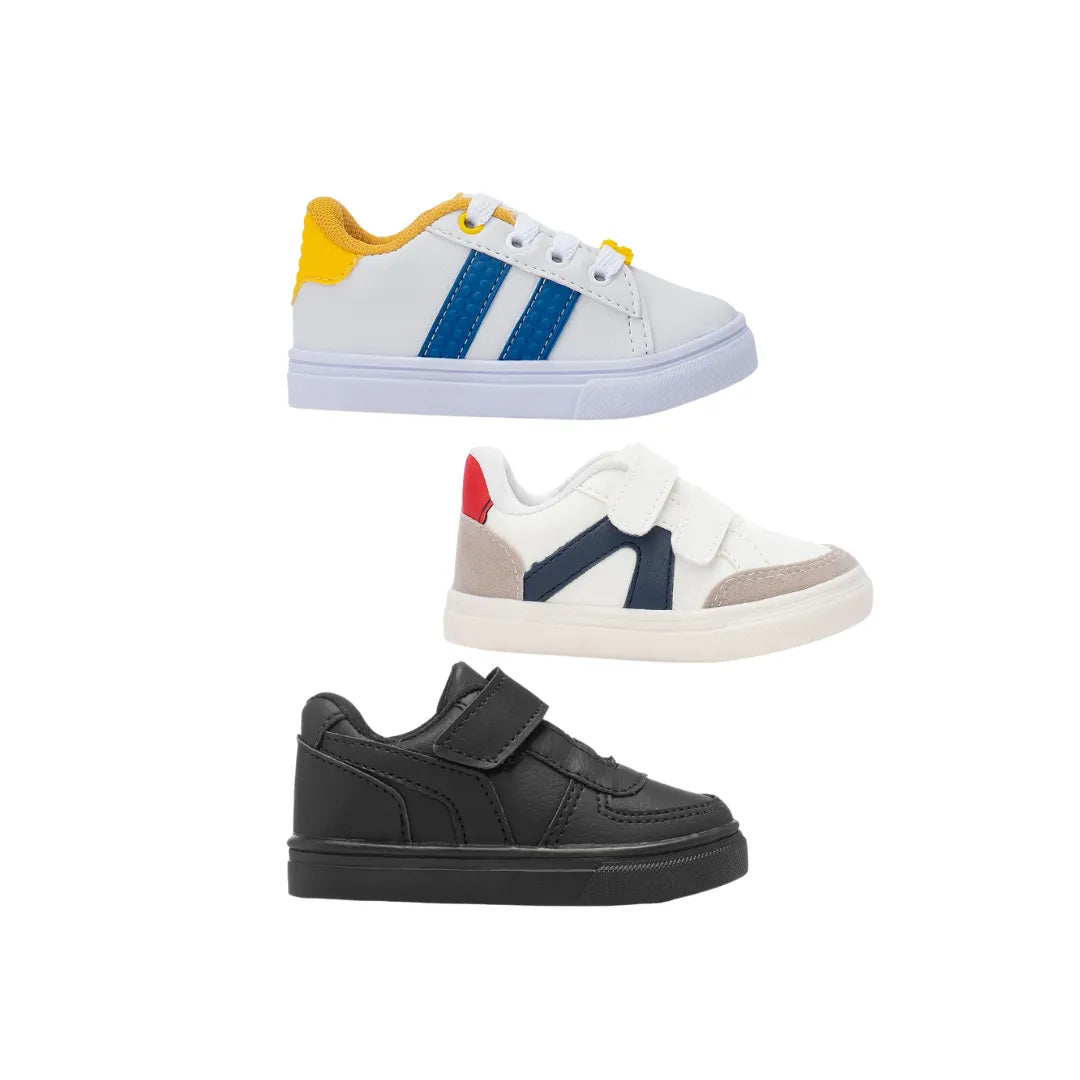 Super Combo 3 Tenis Masculinos Infantis Coloridos Menino  Funfy