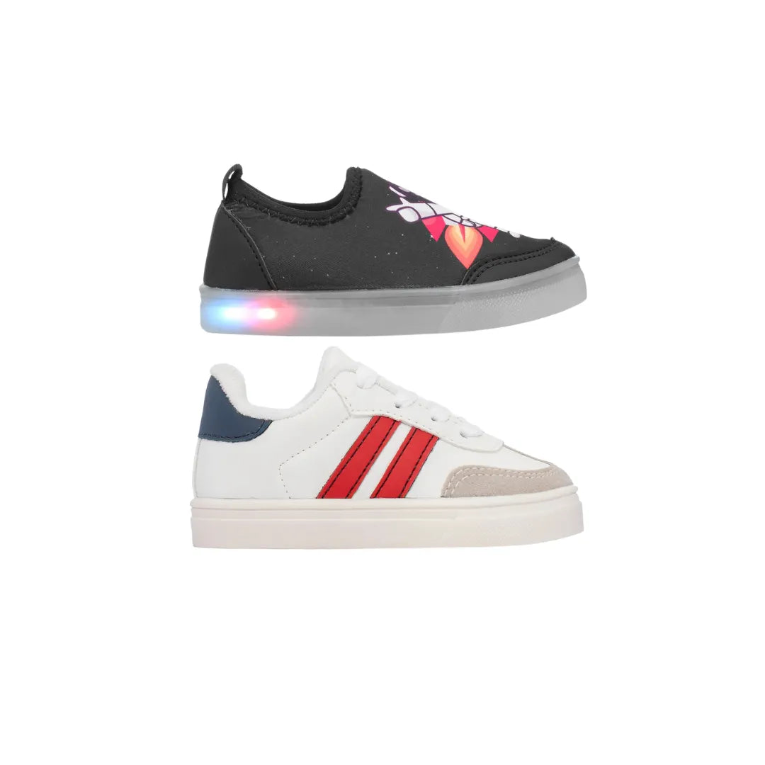 Super Combo 2 Tenis Masculino Infantil Com Led Menino Funfy 550A