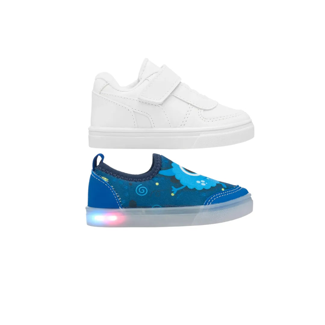 Super Combo 2 Tenis Masculino Infantil Com Led Menino Funfy 550A
