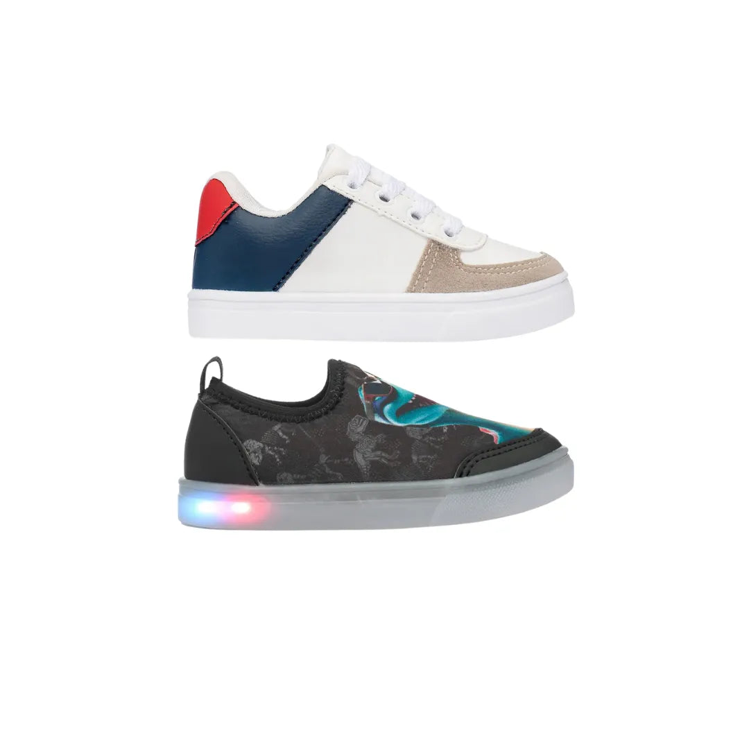Super Combo 2 Tenis Masculino Infantil Com Led Menino Funfy 550A