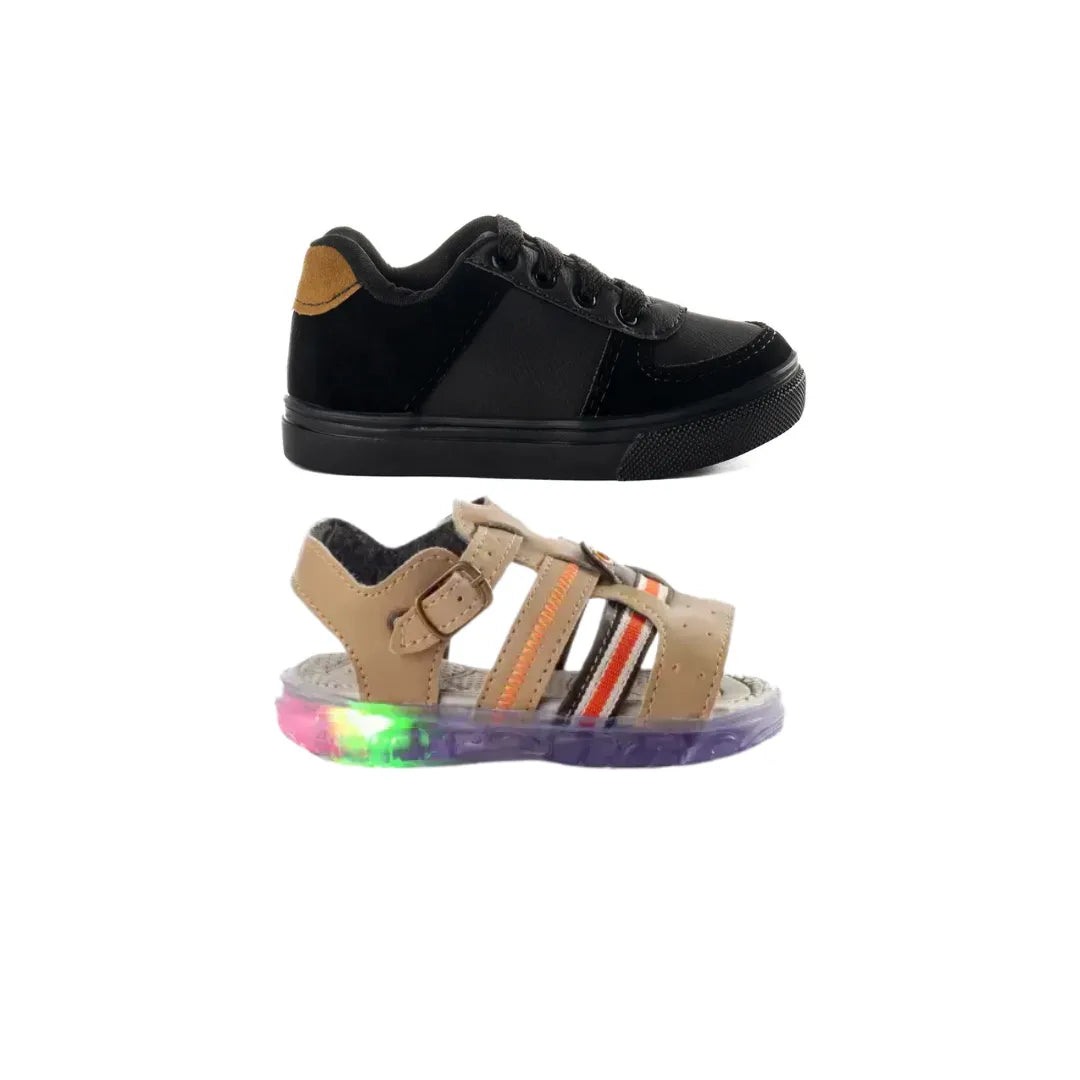 Mega Combo Tenis Masculino Infantil + Sandalia Com LED Menino Funfy 2311A